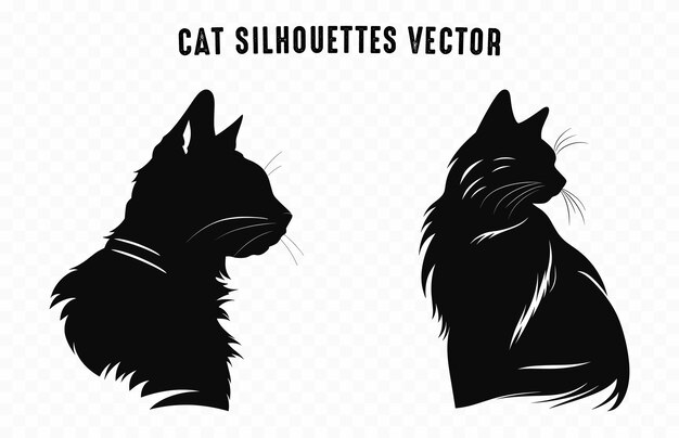 Vetor cat silhouettes vector bundle set de black cats silhouette coleção