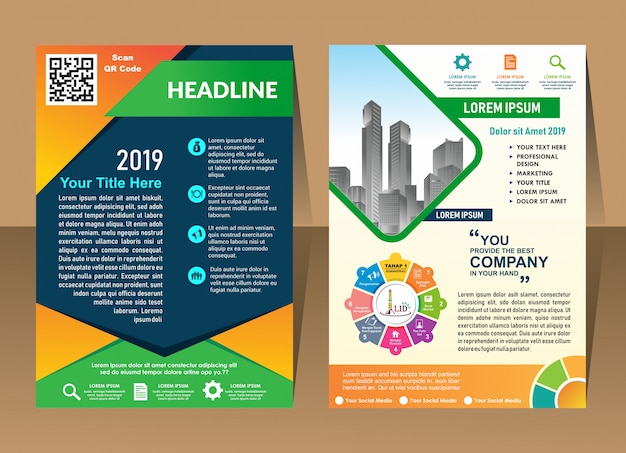 catálogo de brochura de layout de capa agradável para relatório anual