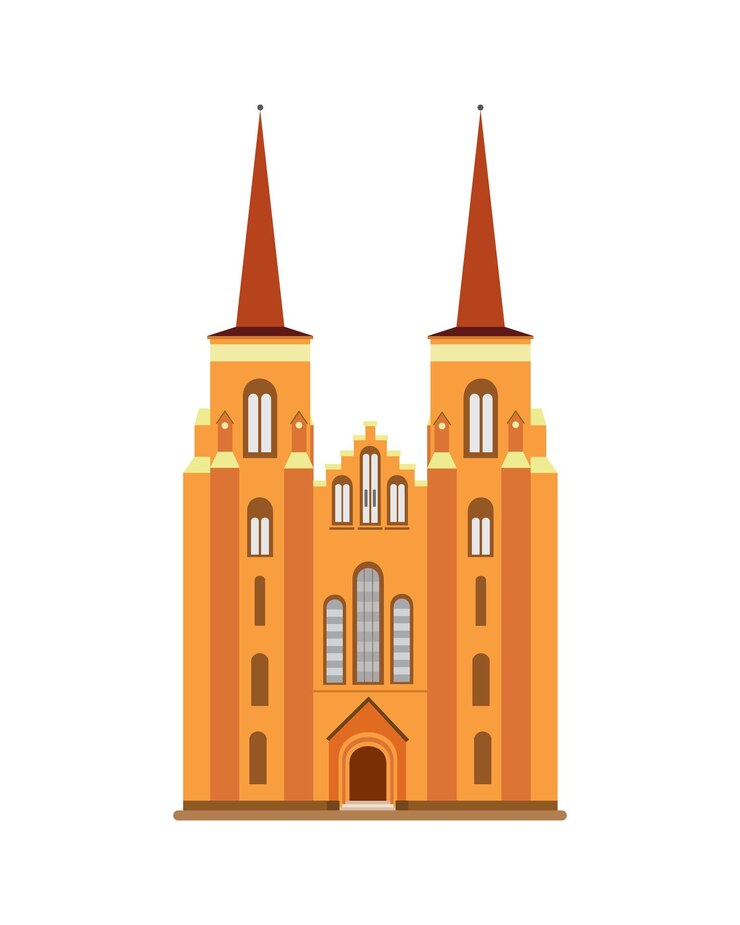 Vetor catedral da diocese da zelândia mausoléu da catedral medieval de roskilde