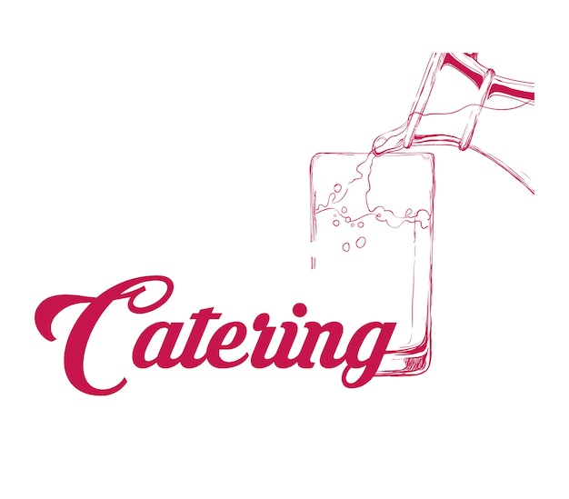 Catering bebida bebida garrafa copo de vidro