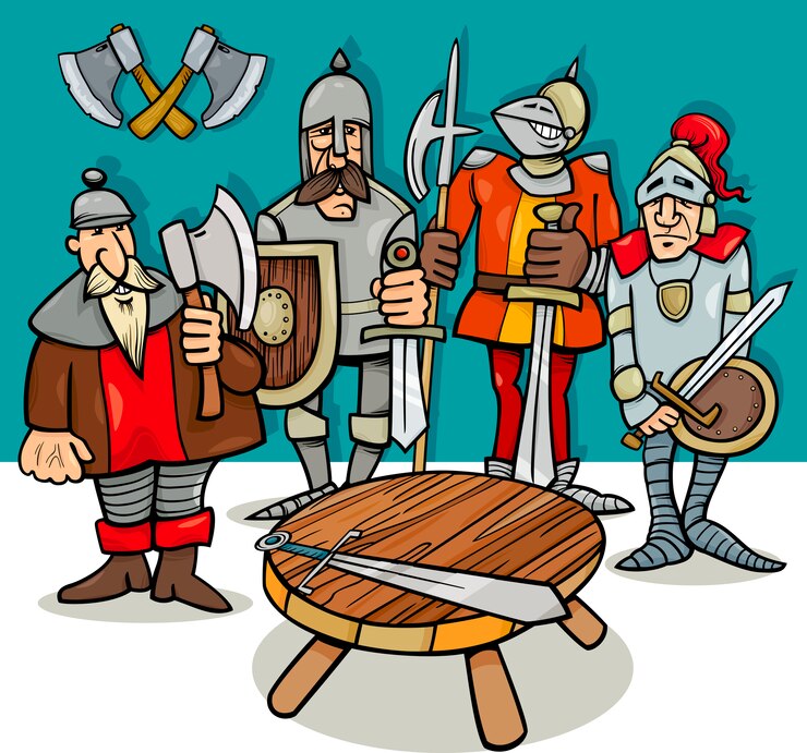 Vetor cavaleiros da mesa redonda