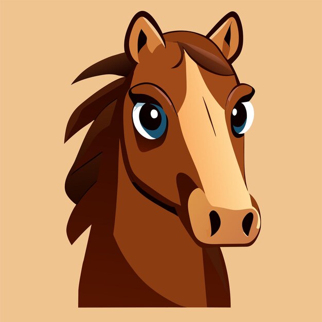 Vetor cavalo de jumento desenhado à mão plano estiloso adesivo de desenho animado conceito de ícone ilustração isolada