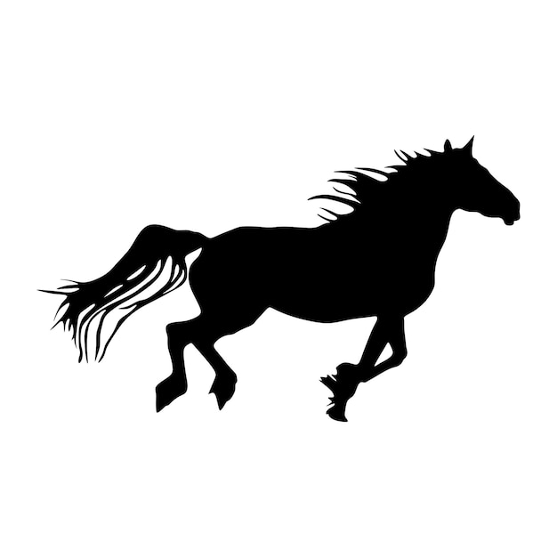 Cavalo iconsilhuetavetorilustração