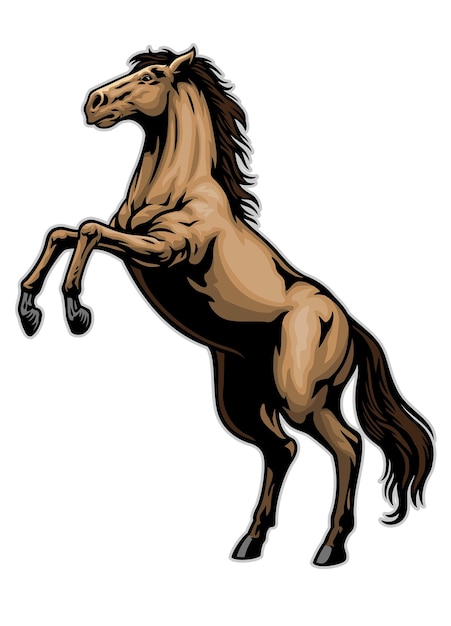 Cavalo parado na mão estilo desenhado