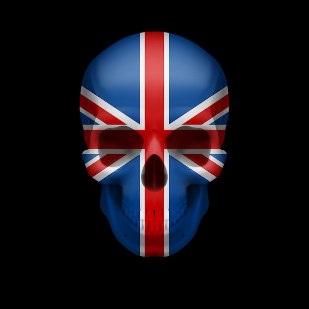 Caveira com bandeira britânica