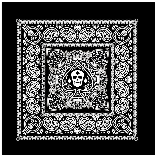 caveira de bandana e paisley