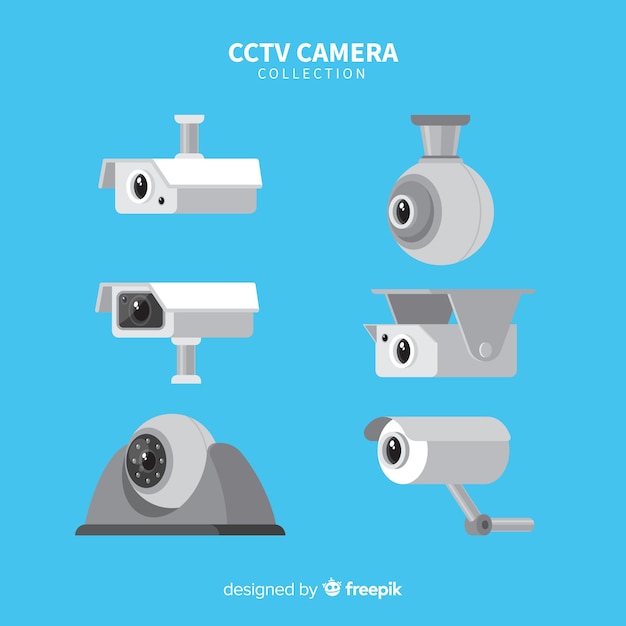 Cctv camera collection com design plano