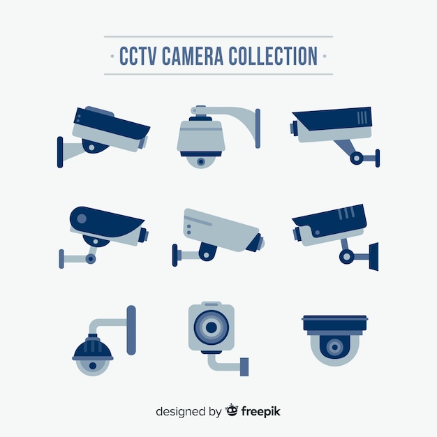 Cctv camera collection com design plano