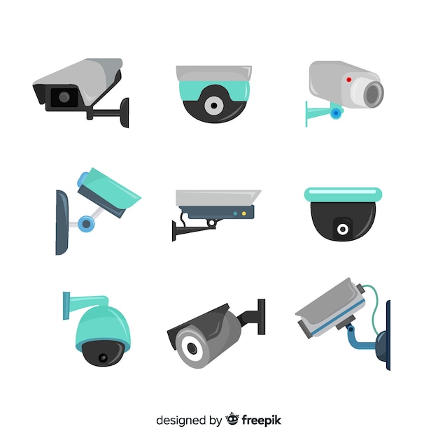 Cctv camera collection com design plano