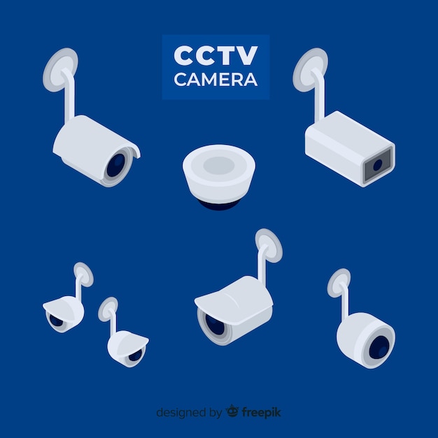Cctv camera collection com design plano