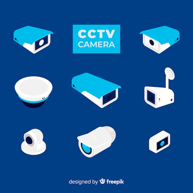 Cctv camera collection com design plano