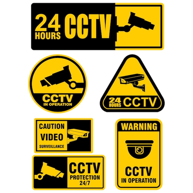 CCTV em vetor de sinal operacional
