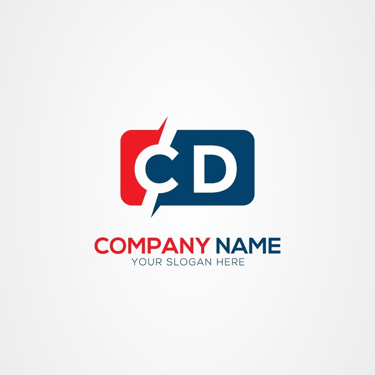 Vetor cd ou dc elemento de design de logotipo creative modern letters