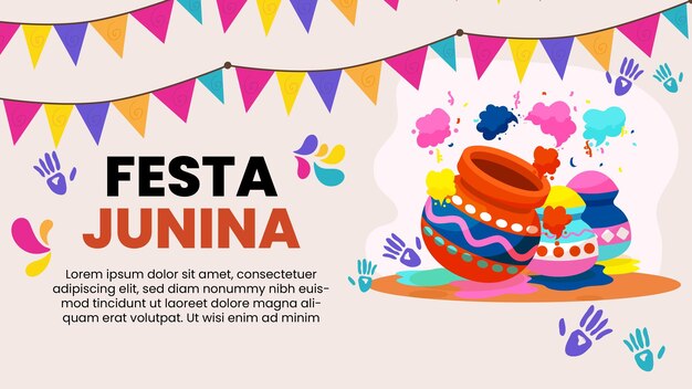 Vetor celebração da festa junina brasil festival de junho design banner cartão de saudação cartaz de convite