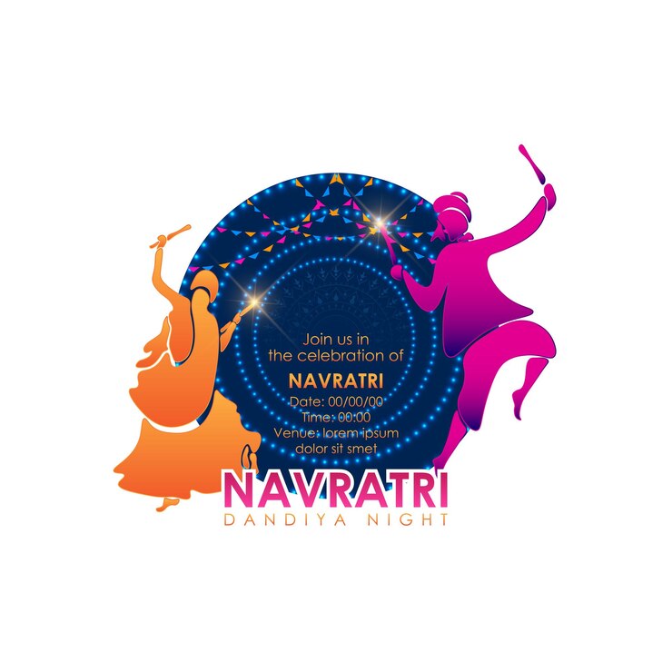 Celebração da noite Dandiya em navratri.