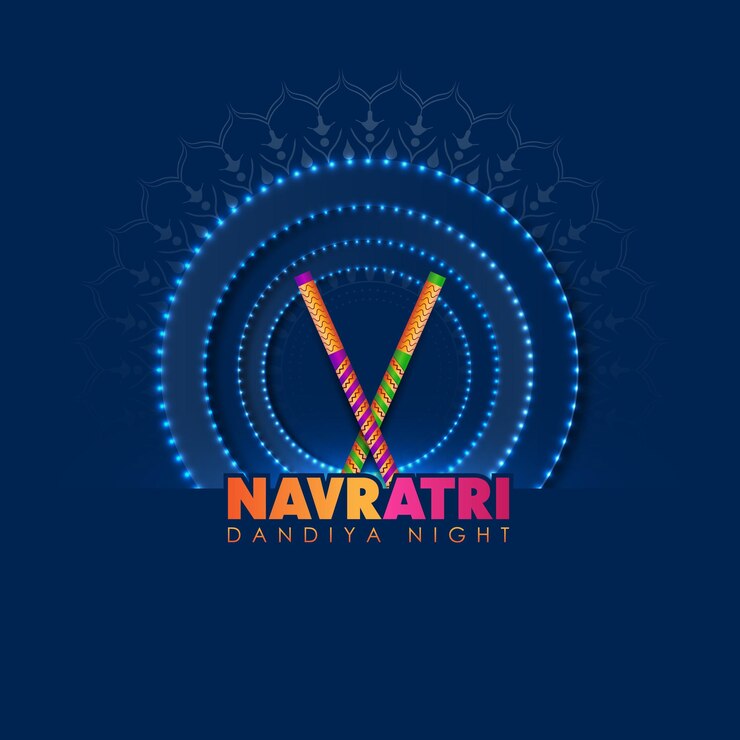 Celebração da noite Dandiya em navratri.