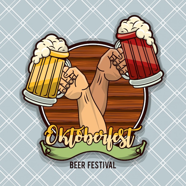 Vetor celebração da oktoberfest, design do festival de cerveja