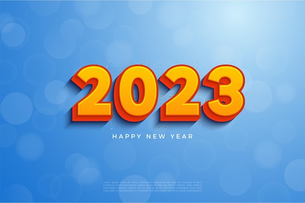 Celebração de ano novo 2023 com grandes números 3d.