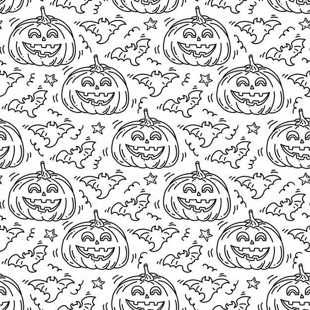 Celebração de Halloween sem costura padrão de horror de abóbora