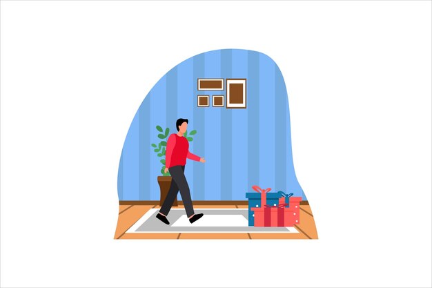 Celebração de Natal Ilustração de Design Plano
