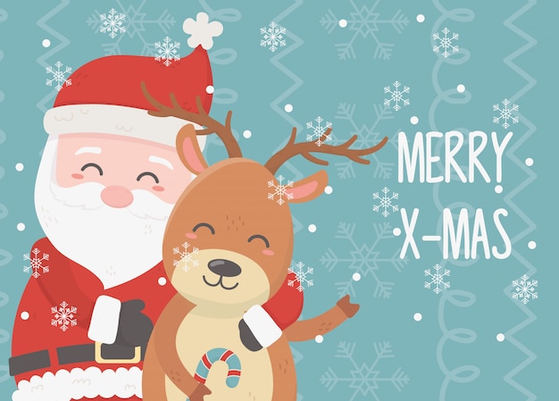 Celebração de Papai Noel e cartão de feliz Natal