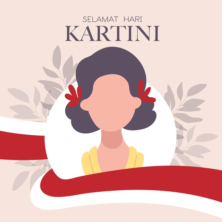 Vetor celebração de selamat hari kartini feliz dia de kartini ativista indonésia que defendeu os direitos das mulheres e a educação feminina heróis do feminismo