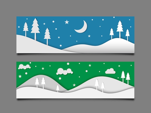 Celebração de sombra de Natal de inverno azul e verde e conceito de ano novo para espaço de cópia de modelo de banner de cartaz de site de mídia para texto ou design