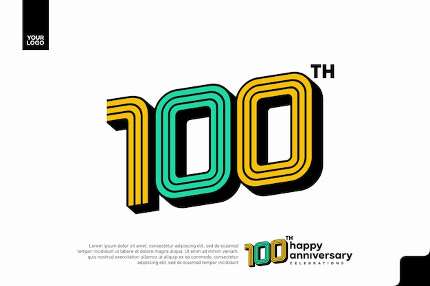 Celebração do 100o aniversário com design colorido