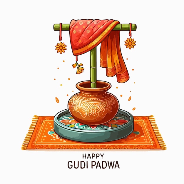 Celebração do ano novo lunar de gudi padwa em maharashtra, na índia