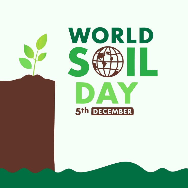 Vetor celebração do dia mundial do solo com planta verde em 5 de dezembro