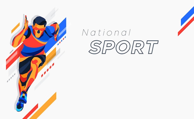 celebração do dia nacional do esporte conceito atleta esportivo executando celebração esportiva nacional mundial