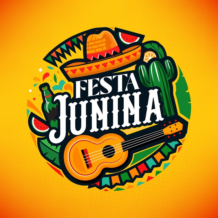 Vetor celebração do festival festa junina desenho de bandeira de fundo