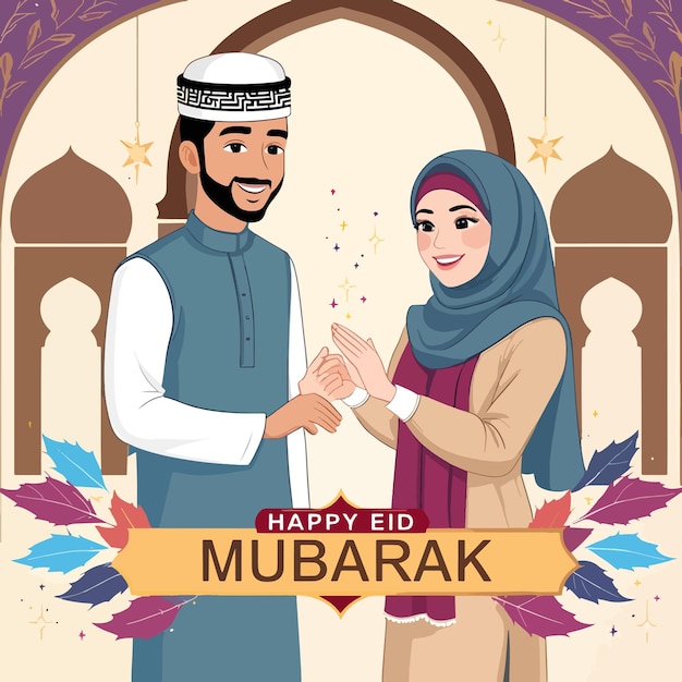 Celebração festiva do Eid Uma saudação calorosa e um espírito alegre