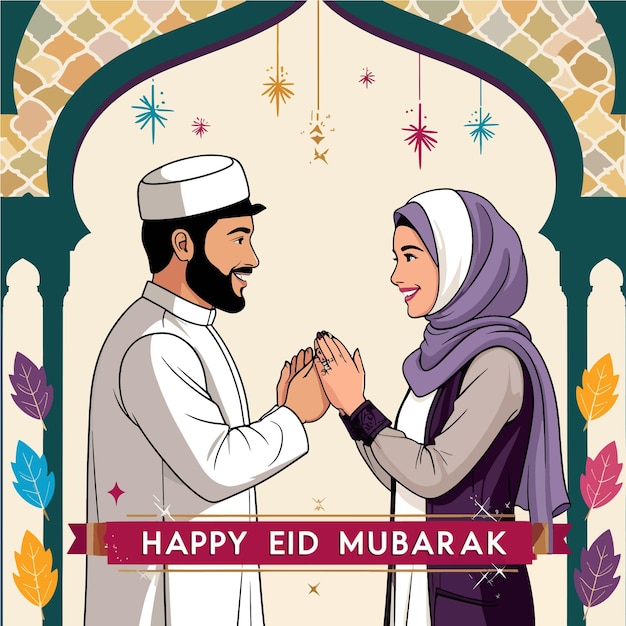 Celebração festiva do Eid Uma saudação calorosa e um espírito alegre