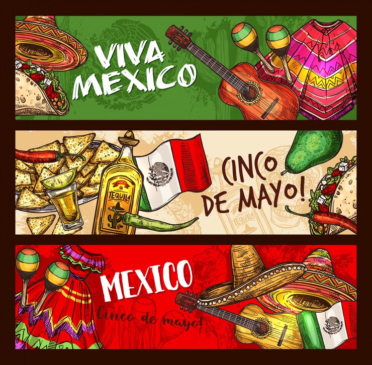 Vetor celebração mexicana do feriado de cinco de mayo
