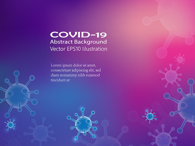 Células de coronavírus 3d com modelo de texto informativo