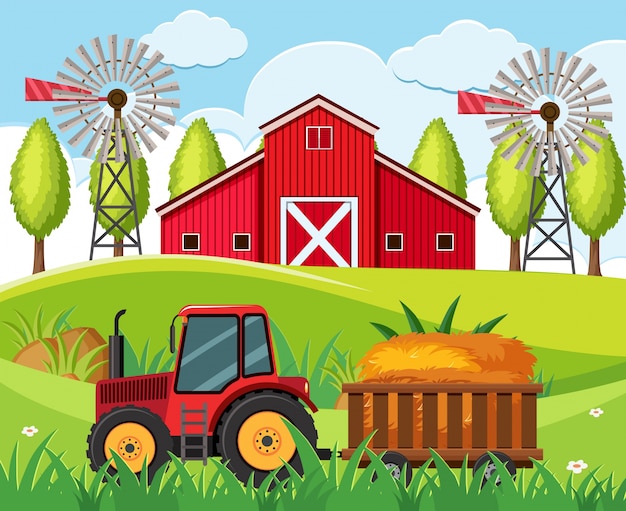 Fazenda, Animais E Agricultor, Fazenda, Trator, Ícone, Desenho Animado,  Sobre, A, Grama, Com, Arbusto, E, Nuvens, Vetorial, Ilustração Royalty Free  SVG, Cliparts, Vetores, e Ilustrações Stock. Image 132721345