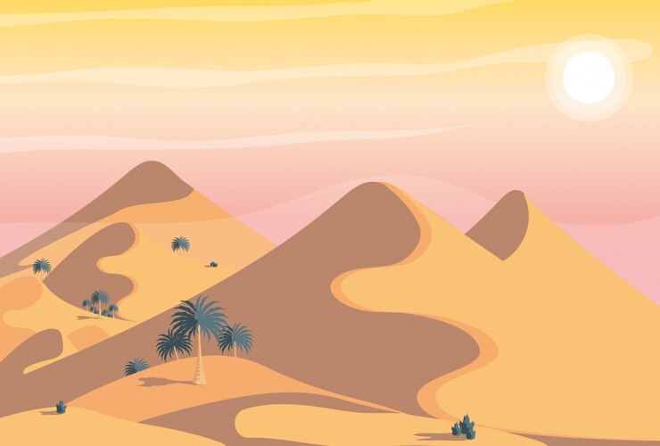Vetor cena da paisagem do deserto