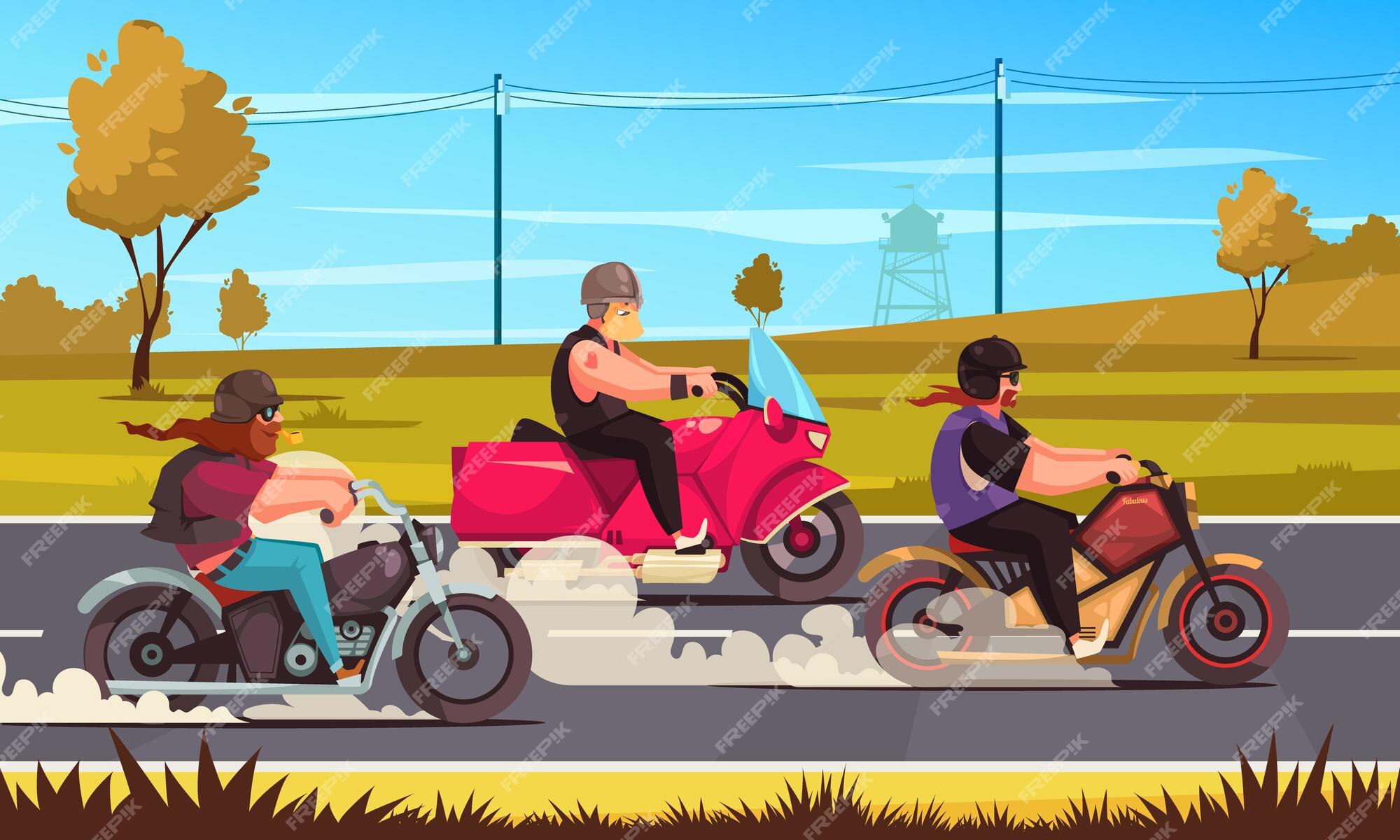 Vetores de Motoqueiro Anda De Moto Moto O Conceito De Transporte Ilustração  Em Vetor Dos Desenhos Animados e mais imagens de Macho - iStock