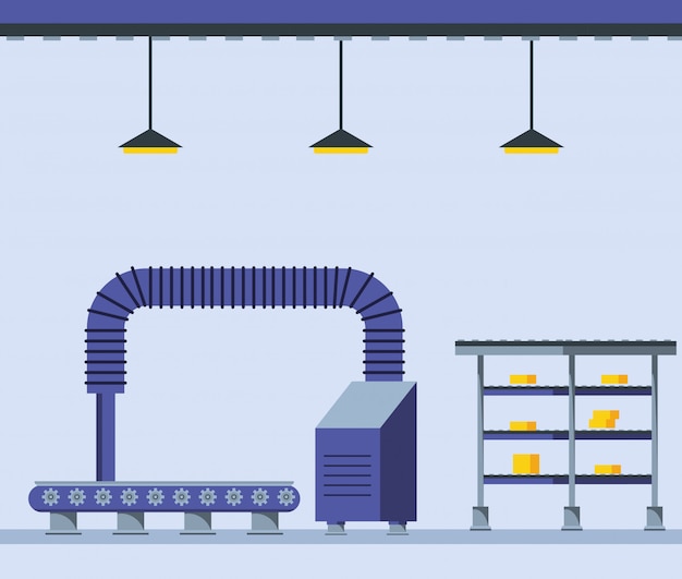 Vetor cena de fábrica tecnificada