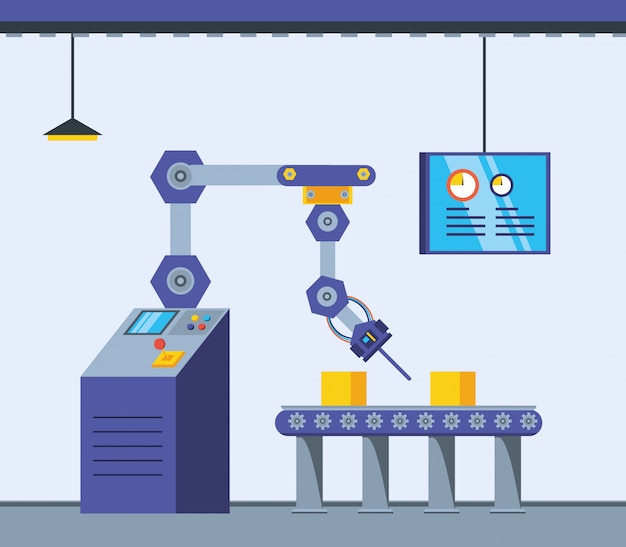 Vetor cena de fábrica tecnificada