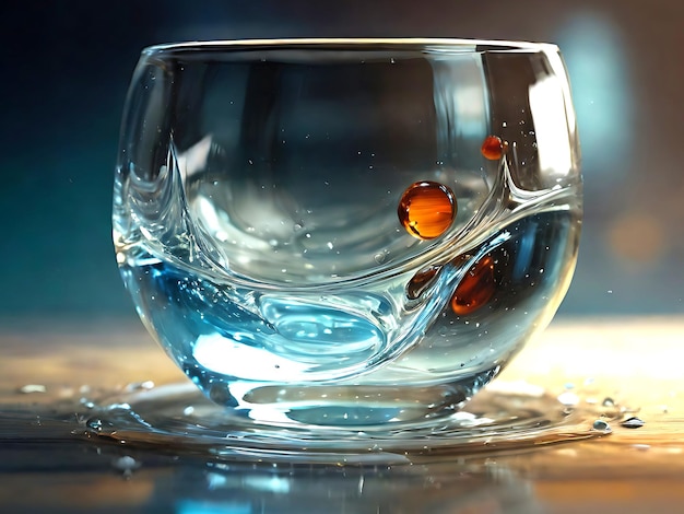Vetor cena de vidro de água