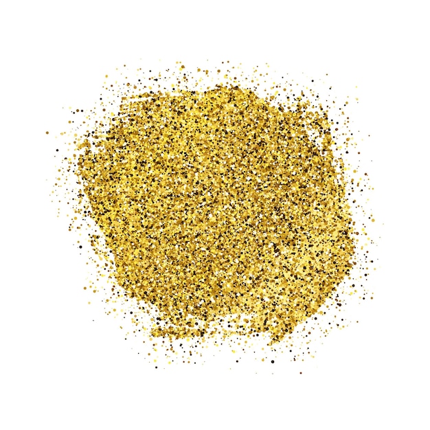 Cenário brilhante de pintura dourada sobre um fundo branco. fundo com brilhos de ouro e efeito de glitter. espaço vazio para o seu texto. ilustração vetorial