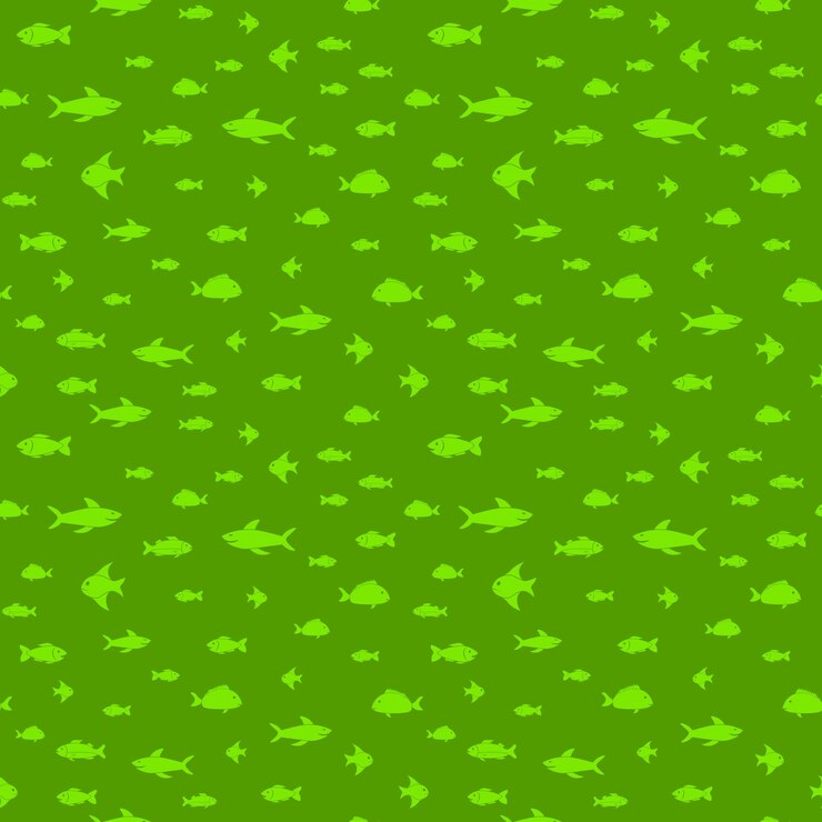Cenário de ilustração vetorial de fundo sem costura de peixe