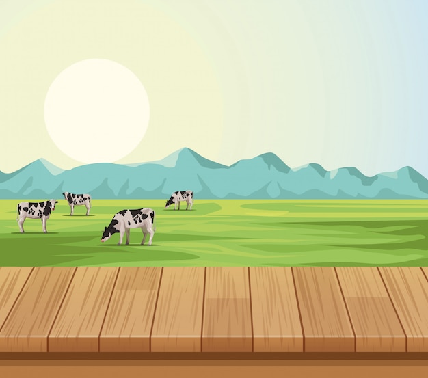 Cenário de paisagem de fazenda