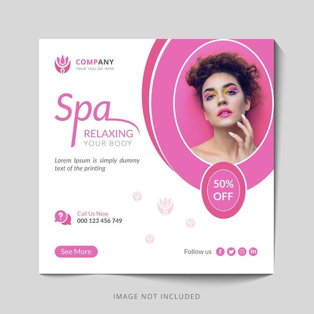 centro de beleza e spa mídias sociais ou modelo de postagem no Instagram