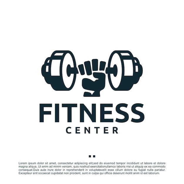 Centro de fitness, serviço, modelo de design de logotipo
