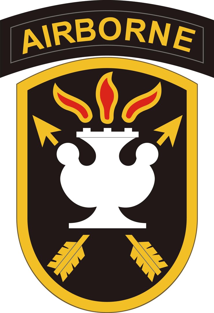Vetor centro de guerra especial e insignia da escola john f. kennedy do exército dos estados unidos
