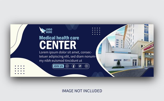 centro de saúde médica modelo de banner de design de capa do Facebook
