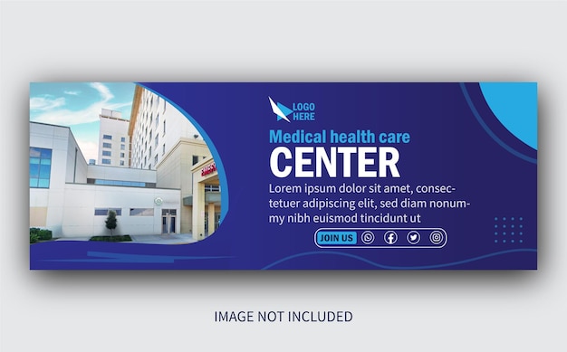 centro de saúde médica modelo de banner de design de capa do Facebook